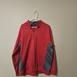 Nike Golf  Therma Fit Fleece 1/4 Zip Tour Performance Men's Size XL Red/grey